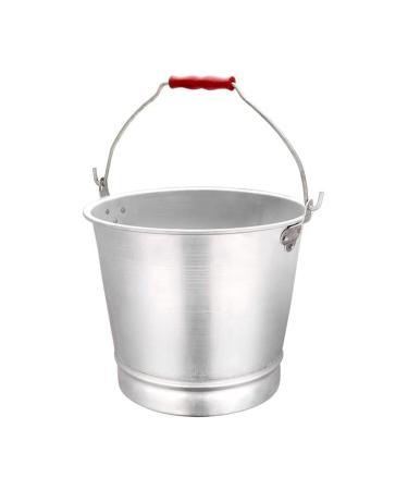 Stainless Steel Bucket Flat Back Pail and Water Pail Metal Utility Pail Ice Bucket Durable Pails for Kennels and Farms 9L Ice Buckets