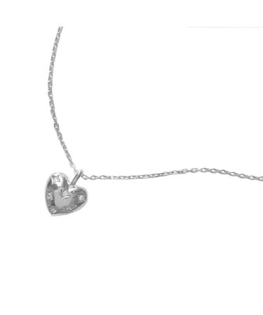 Oralgo's adjustable necklace in love shape heart pendant collarbone chain French style collarbone chain accessories for women and girls silver