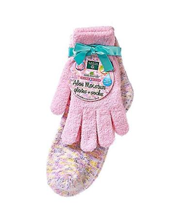 Earth Therapeutics Aloe Moisture Gloves & Socks Set - Confetti/Pink | Hydrating Spa Accessories - Buy Online on SooperMarket.com