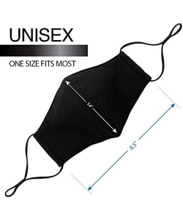Reusable Washable Face Mask - Adjustable Ear Loops & Nose Wire - 3 Layer with Cotton Filter - Unisex (2Pack) - Buy Online on SooperMarket.com
