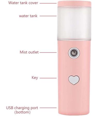 Dajidafu Face Mist Sprayer 30ml Rechargeable Moisturizing Facial Humidifier Portable Atomizer Salon Water Steamer Refillable Mister Pink - Buy Online on SooperMarket.com