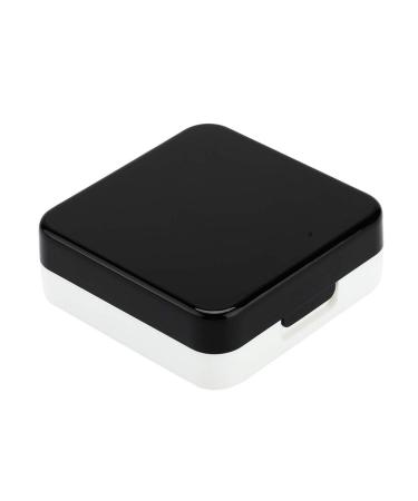 Cute pretty reflective contact lens container set with hygienic individual packaging durable material for at home or when traveling (black)