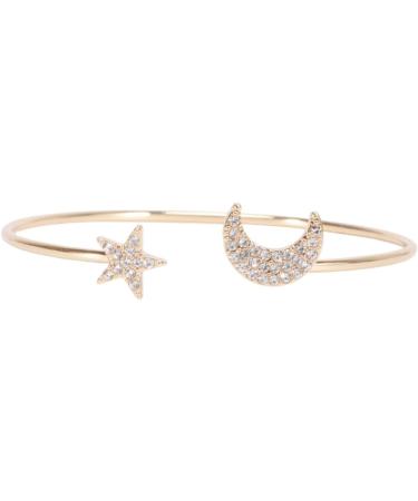 TENDYCOCO 2pcs Rhinestone Bracelets Open Cuff Bracelet Crystal Vintage Bracelets Moon Bracelet for Women Friendship Bracelet Shiny Bracelet Crystals Bracelet To Open Wristband 5.5X5.5cmx2pcs Goldenx2pcs - Buy Online on SooperMarket.com