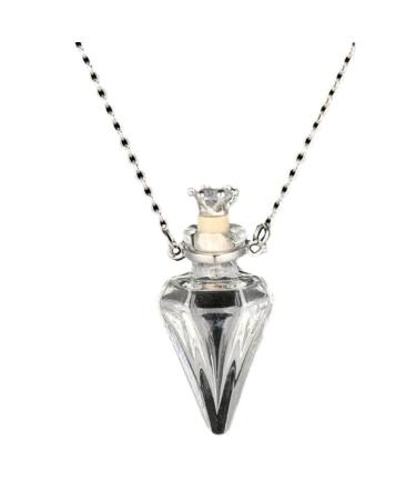 Lodmloer Memorial Sacific Hall chain clear crown stopper ball heart glass mini-glass necklace to open fire burial souvenir memory jewelry urn lanugo necklace with essential oils 5 60cm
