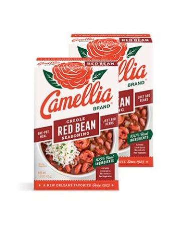 Camellia Brand Creole Red Bean Seasoning Mix, Authentic Louisiana Flavor (Twin Pack) Creole Red Bean (Seasoning only) 1 Count (Pack of 2)