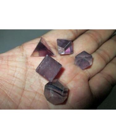 Jet Purple Flourite Sacred Geometry Set - Top Grade Merkaba Star with Velvet Pouch and Free Booklet - Crystal Therapy for Chakra Balancing and Healing - Buy Online on SooperMarket.com