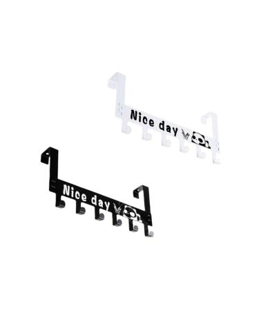 Cabilock 2pcs Metal Clothing Rack Coat Rack Door Hanger Door Hooks Coat Hanger Hanging Door Household 36X18CM As Shown