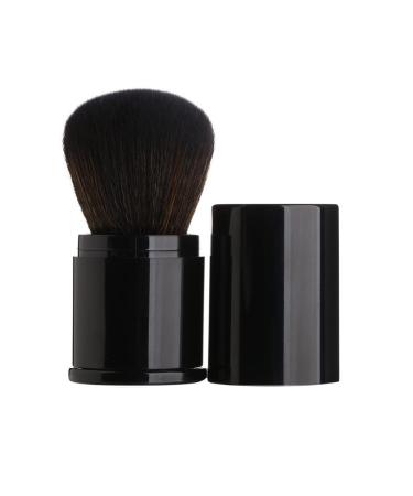 Retractable Kabuki Brushes Foundation Brush Blush Brush Bronzer Brush Face Blender Brush Professional Powder Mineral Blending Buffing Makeup Application Portable with Cover Black