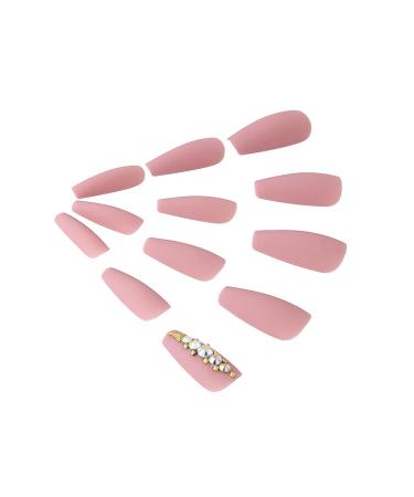 Brishow Long Pink Artificial Nails - 24pcs Press-On Nails with Rhinestones for Women & Girls Shop Now! - Buy Online on SooperMarket.com