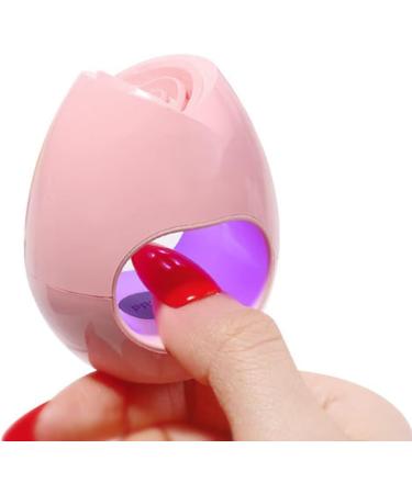 Mini Pink USB UV LED Nail Dryer 16W Portable Rose Shape Gel Nail Lamp | Button Model for Gel Nails Polish Manicure | Nail Art Tools Accessories - Buy Online on SooperMarket.com