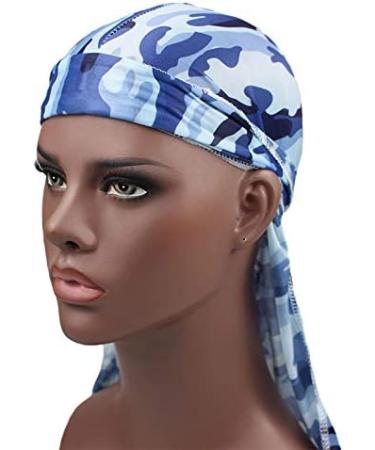 Premium Military Camouflage Silky Durags (3-Pack) - Long Tail Doo Rag for 360 Waves Men - Buy Online on SooperMarket.com