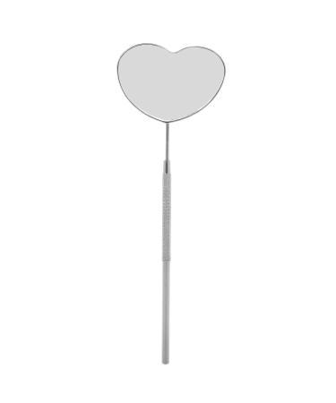 Lash Mirror Heart Shaped Lash Mirror Professional Portable Stainless Steel Makeup Eyelash Mirror for Lash Extension(Silver)