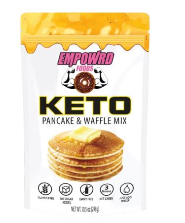 Keto Pancake & Waffle Mix | Just Add Water, Fluffy, Gluten Free, Grain Free, Dairy Free, Low Carb Pancakes | 3g Net Carbs per Serving | Sugar Free, No sugar Added | Baking Mix, makes Cupcakes, Bread, Mugcakes, English Muff…