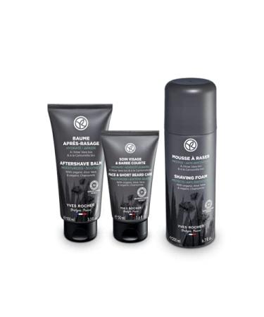Yves Rocher men's care care set for him men facial care set with shaving foam after-shave balm and facial & short beard care wellness gift idea for men