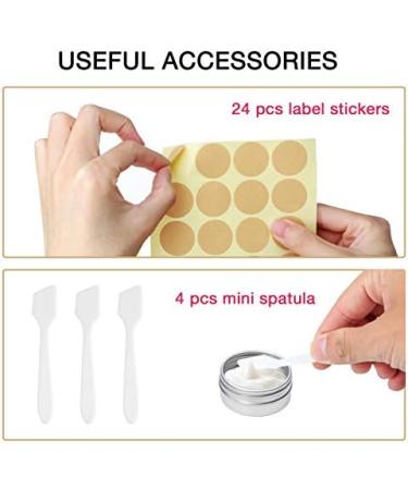 20 Pcs Empty Cosmetics Container Pots 3 Sizes Aluminium Tin Jars with Screw Lids Labels and Mini Spatula Sample Pots for Lip Balm Candle Making Cream Sample Powder Cosmetics (20ml 10ml 5ml) - Buy Online on SooperMarket.com