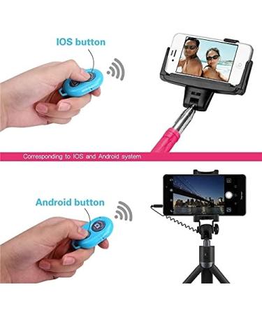 AngelReally Wireless Camera Shutter Remote Control for Smart Phones - iOS/Android Compatible (1 Pink + 1 Blue) - Buy Online on SooperMarket.com