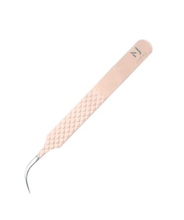 Professional tweezers for eyelash extension High precision volume tweezers made of stainless steel (JM2-4 Pink)