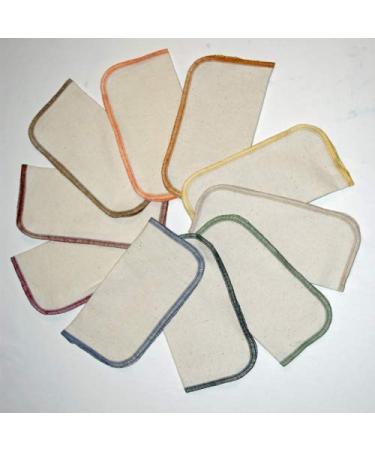1 Ply Organic Flannel Washable Baby Wipes 8 x 8 Inches Organic Thread Earth s Palette Set of 10
