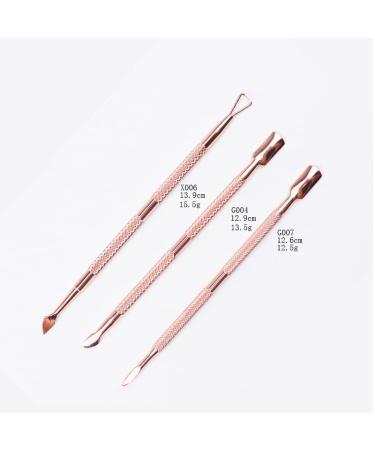 HaimiLiya 3Pcs Double Ended Stainless Steel Cuticle Pusher Set - Rose Gold Finish - Buy Online on SooperMarket.com