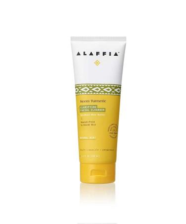 Alaffia Neem Turmeric Clarifying Facial Cleanser - Gently Cleanses Skin, Helps Reduce Acne with Fair Trade Shea Butter, Moringa, and Aloe Vera, Neem, Natural Mint, 3.4 fl oz Tube 3.4 Fl Oz (Pack of 1)