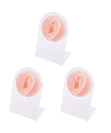 KALLORY Stuff Stuff Jewelry Tools Jewerly Set 3 Pieces Silicone Ear Model Rubber Ear Fake Ears Ear Model Soft Reused Ear Jewelry Tools Jewerly Set Piercing Kit Piercing Kit complexionx3pcs 11.5x7.5cmx3pcs