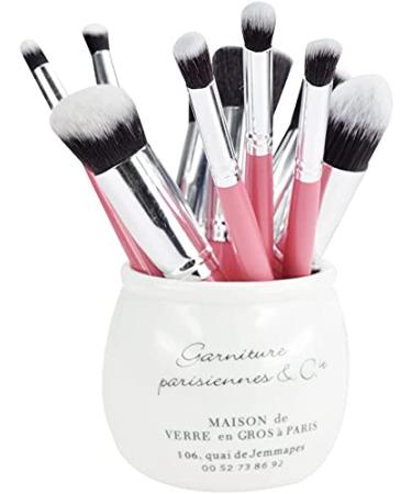 Glamza Pink Makeup Brush Set - 10 Premium Brushes for Flawless Application | International Shipping Available - Buy Online on SooperMarket.com
