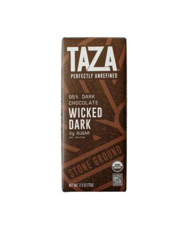 Taza Chocolate Organic Amaze Bar 95% Stone Ground - Vegan Dark Chocolate 6 Count 2.5 Ounce | International Shipping Available - Buy Online on SooperMarket.com