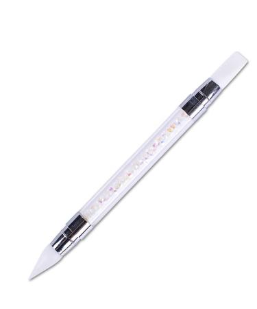 1PC Nail Art Sculpture Pens Silicone Dual Head Manicure Carving Pen Rhinestone Beads Picker Tool