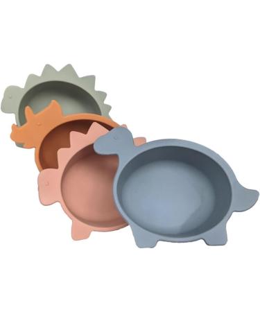 Silicone Baby/Toddler Dinosaur Bowls Variety Pack - Shatterproof & Fun Design in Yellow, Blue, Green, and Pink - Buy Online on SooperMarket.com