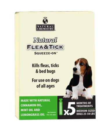 NAVTU Natural Chemistry 11261 Flea & Tick Squeeze On for Medium Dogs, 25-50 lb