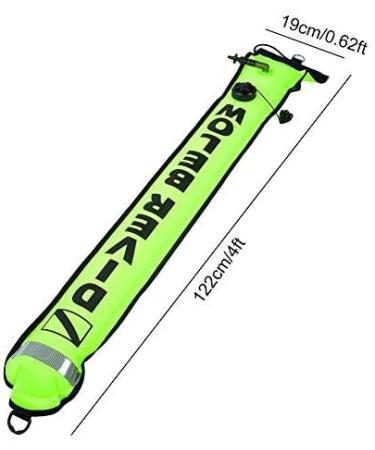 Keenso 4FT Dive Flag Inflatable Surface Marker Buoy - Fluorescence Yellow - Buy Online on SooperMarket.com