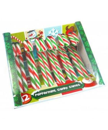 12 Peppermint Candy Canes. Red Green and White Candy Canes