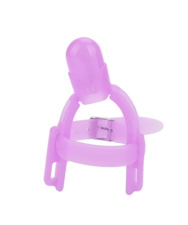 2 Colors Adjustable Thumb Sucking Finger Protector Baby Finger Guard Silicone Teething Ring for Babies and Toddlers (Purple)