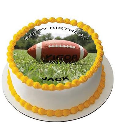 AMERICAN FOOTBALL 7.5" PREMIUM ROUND ICING CAKE TOPPER PARTY D10