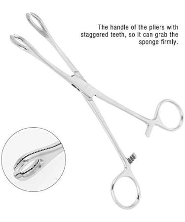 Professional Surgical Steel Sponge Tweezers Stainless Steel Round Mouth Closed Jaw Clamps Tongue Septum Lip-shaped Eyebrows Without Slotted Pliers Body Piercing - Buy Online on SooperMarket.com