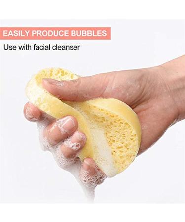 Buy Tvoip 25-Pack Reusable Facial Sponges - Natural Wood Pulp Deep Cleansing Bigger & Thicker Cosmetic Puff for Face Care - Yellow - Buy Online on SooperMarket.com