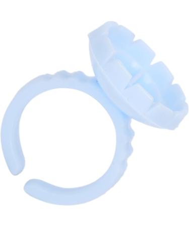 Eyelash Extension Glue Ring Cup 1.5cm / 0.6in Stable Wearing Easy To Wear Eyelash Glue Ring Cup Strong Flexibility for Professional Use(A pack of 100 blue) - Buy Online on SooperMarket.com