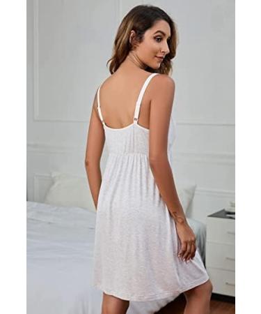 Sosolism Women's Nursing Nightdress | Padded Lace Trim Maternity Dress - Buy Online on SooperMarket.com