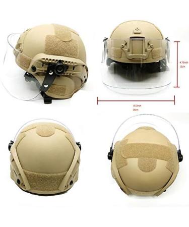 Airsoft Tactical MICH2000 Helmet with Visor Face Protection in TAN - Shop Now! - Buy Online on SooperMarket.com