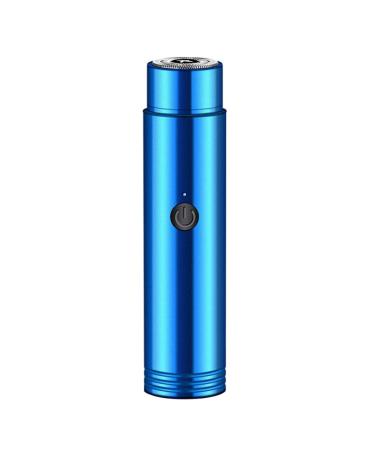 Mini Electric Shaver for Men Portable USB Rechargeable Wet & Dry Use Rotary Electric Shaver for Travel Blue Portable Shaver