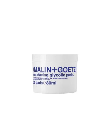 Malin + Goetz 10% Glycolic Acid Pads  natural exfoliating treatment  removes dead skin  soften and smooths even sensitive skin  vegan and cruelty free  50 pads