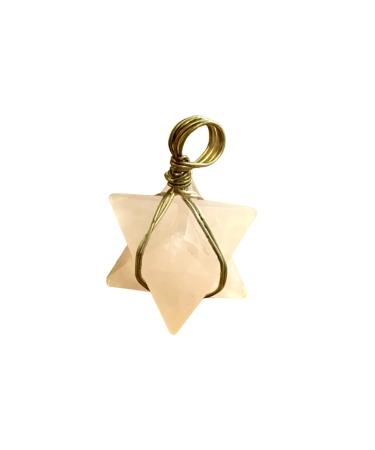 crystalmiracle Rose Quartz Merkaba Star Pendant Crystal Jewelry Fashion Accessory Gift Gemstone Love Handcrafted