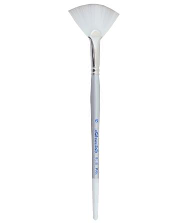 Silver Brush Limited 1504S6 Silverwhite Fan Brush  Watercolor  Acrylics  Gouache or Oil Brush  Size 6  Short Handle
