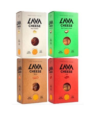 Lava Cheese Plain Cheddar Chilli Bacon Sour Cream & Onion - One Pack 60g Each