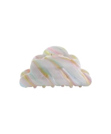 Vctitil Cute Cloud Shape Hair Claws Colorful Stripe Acetate Hair Clips Ponytail Holders Hair Jaw Clips Clamp Barrettes Hair Accessories for Women Girl Thin Thick Hair(small)