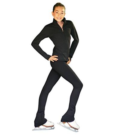 ChloeNoel PS735 Solid Over-The-Hill Elite Figure Skating Pants with Front Pocket 12-14 Black