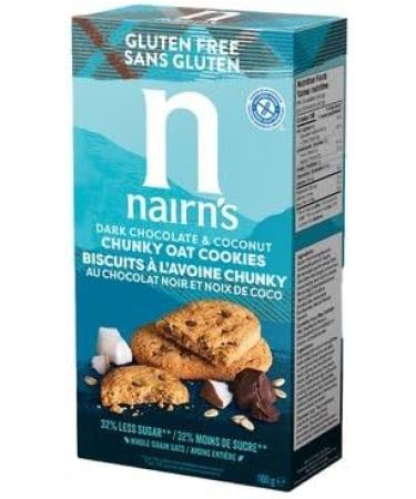Nairn s Dark Chocolate & Coconut Chunky Oat Cookies | Made with Gluten Free Wholegrain Oats | High Fibre | Vegetarian | No Artificial Colours Flavours or Preservatives | 160g - Buy Online on SooperMarket.com
