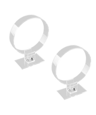lasenersm 2 Pieces Clear Acrylic Headband Display Stand Single Headband Holder Hairband Display Stand Hair Hoop Holder Acrylic Headband Organizer  Transparent