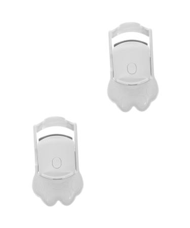 NOLITOY 2pcs Electric Eyelash Curler Rechargeable Heater Portable Eyelash Curler Heated Curler Lash Curling Device Eyelash Tool Eye Lash Heater Power Tool Battery Portable Abs White