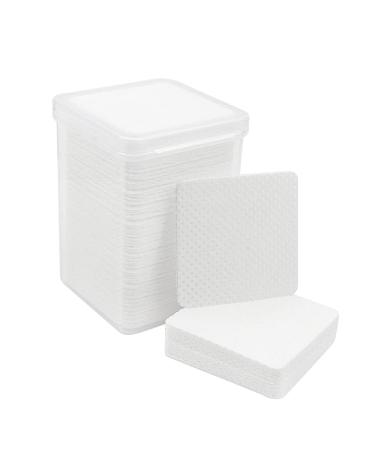 200 PCS Cotton Pads Lint-Free Non-Woven Removal Tool for Eyelash Extension Glue & Nail Polish Removing and Wiping (White)